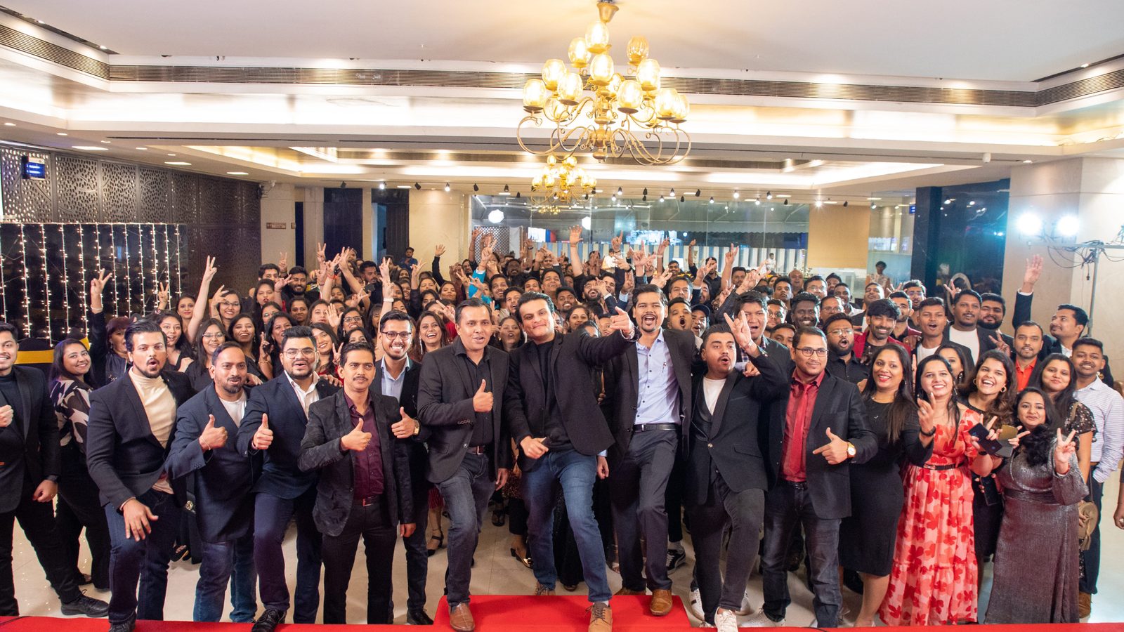 The Pinnacle team together at a company celebration